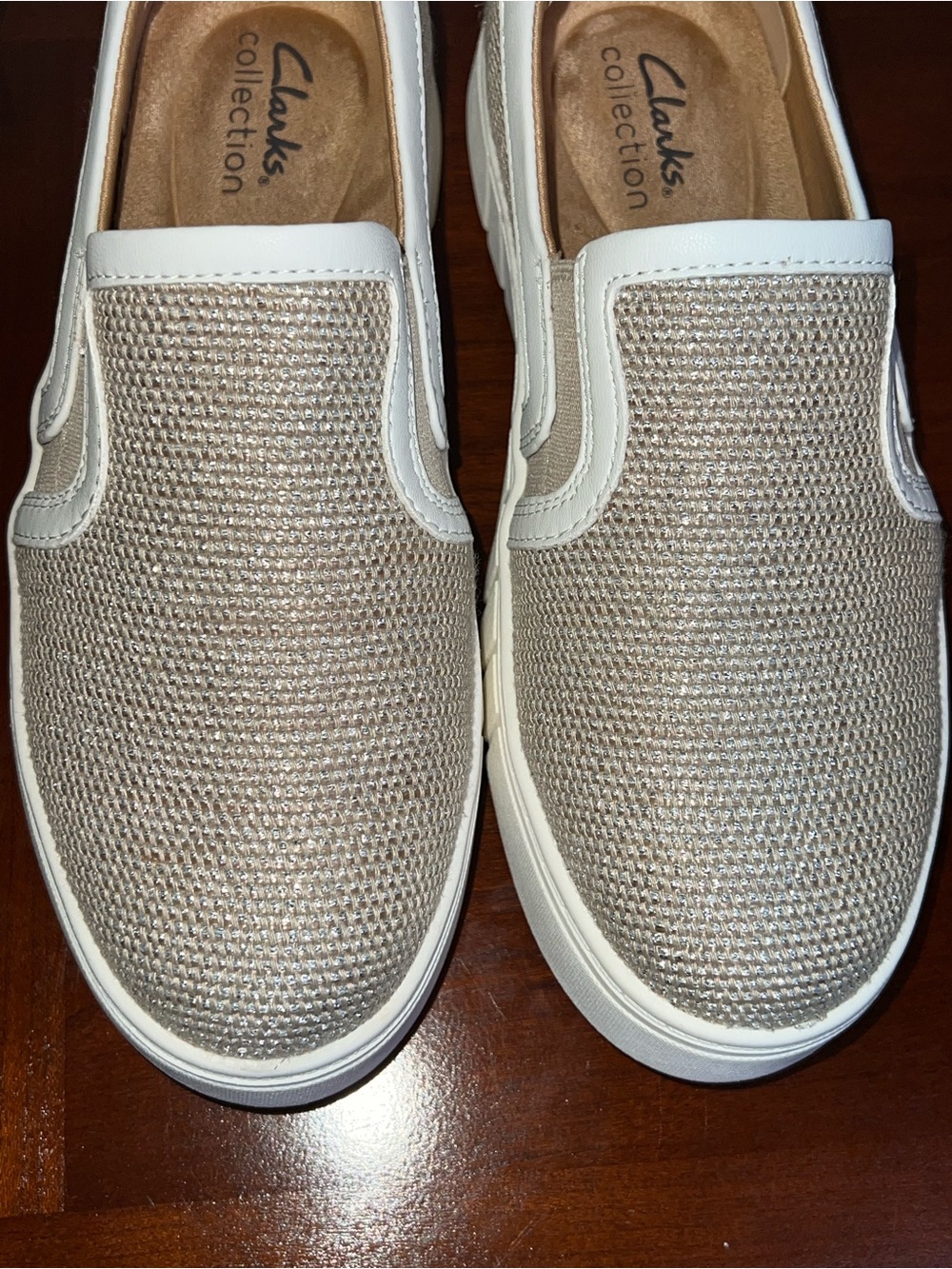 NWOB CLARKS Mykah Shine Metallic Slip-On Sneakers - Picture 6 of 14